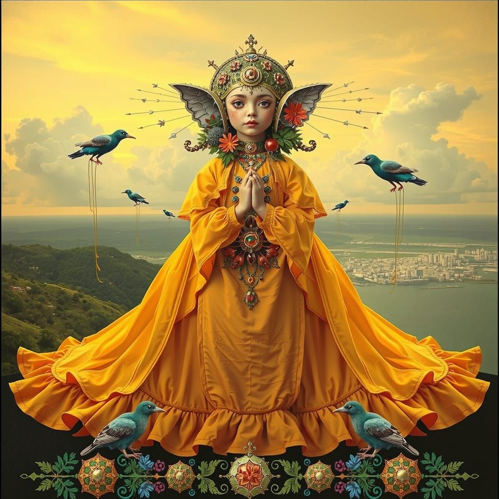 Hyperrealistic Kaleidoscope of Geometric and Organic Shapes