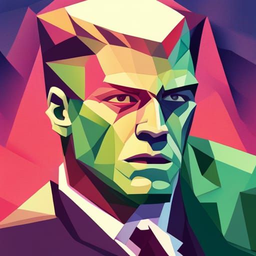 Terminator Hulk in Cubist Art Deco Style