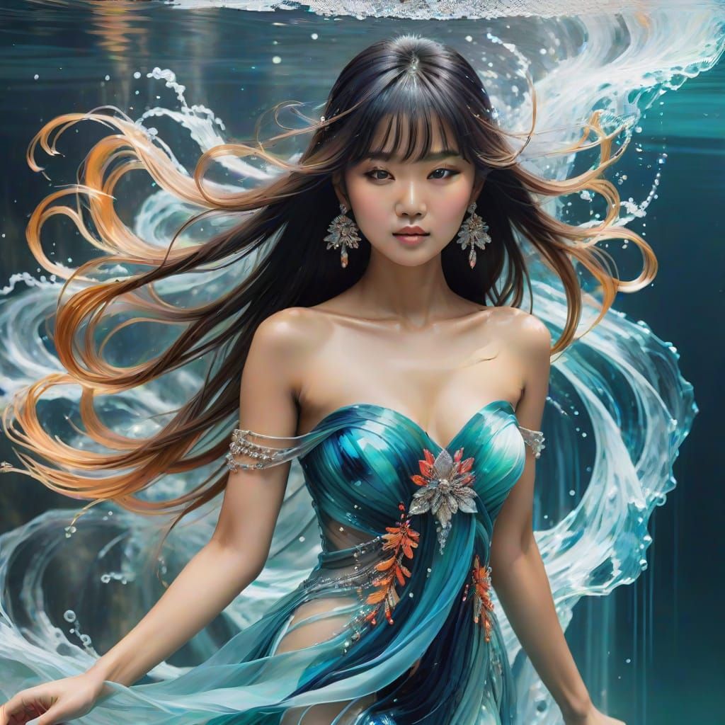 Abstract Water Woman Portrait