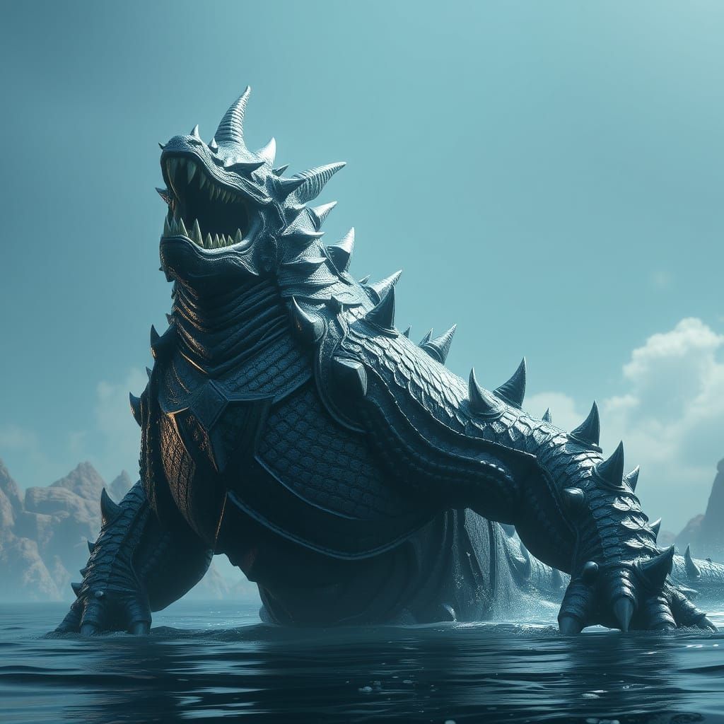 Epic Aquatic Warrior in Hyper-Realistic 3D