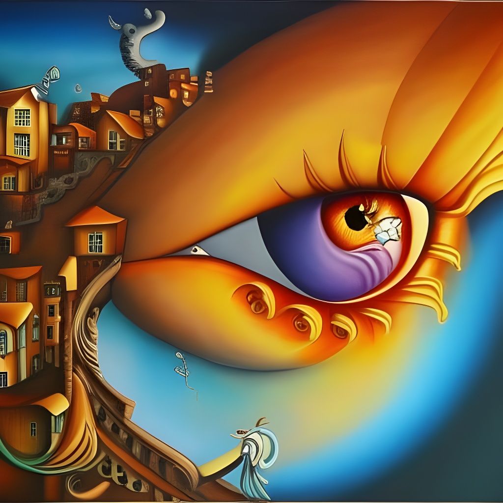 Surreal Staircase to Heaven: Escher and Mandelbrot Inspired