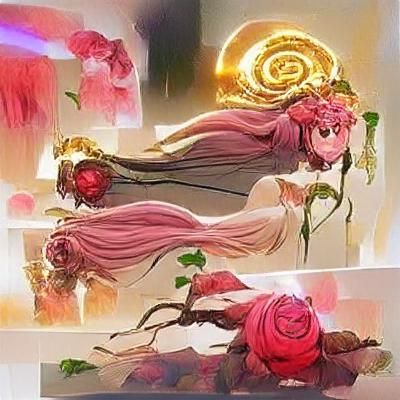 Beautiful Rose Goddess Anime Concept Art