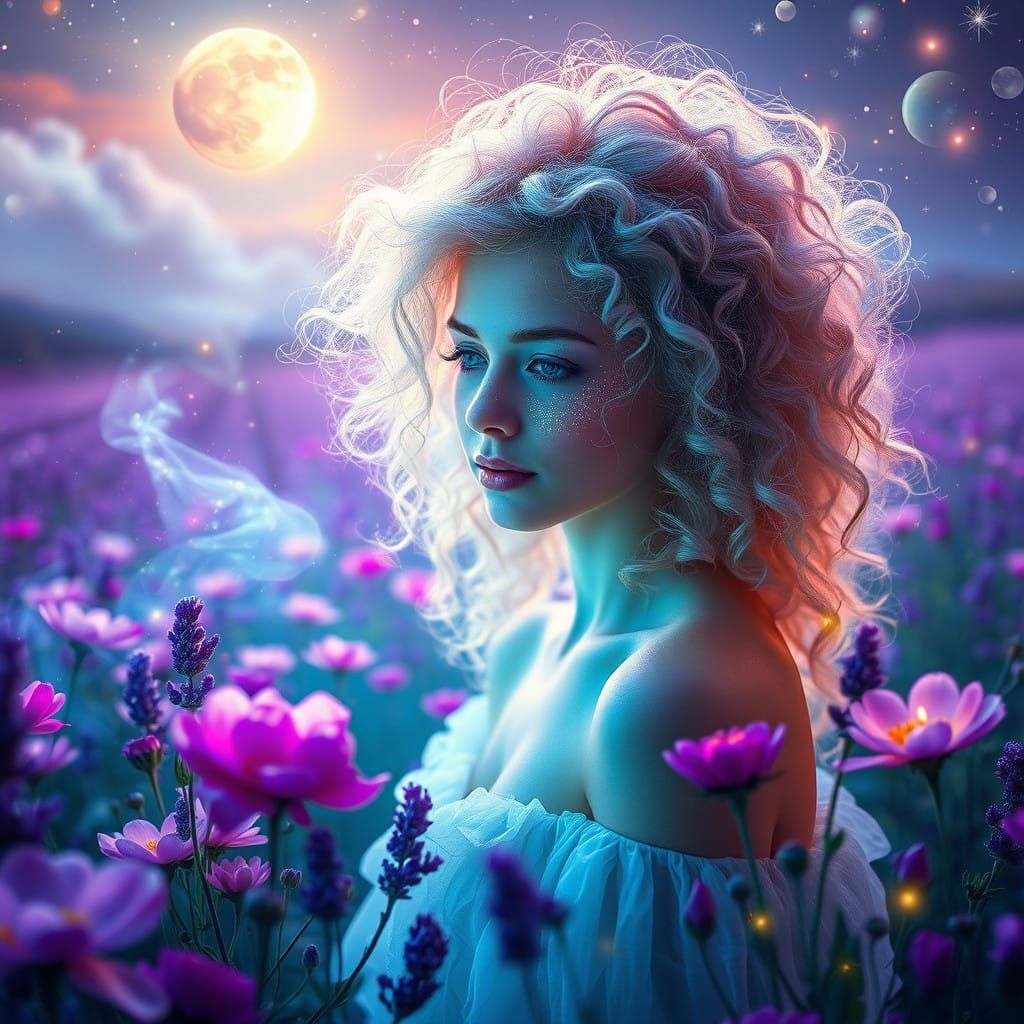 Enchanting Fantasy Maiden in Vibrant, Hyper-Realistic Mead