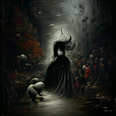 Dark Beauty Amidst Demonic World Collapse