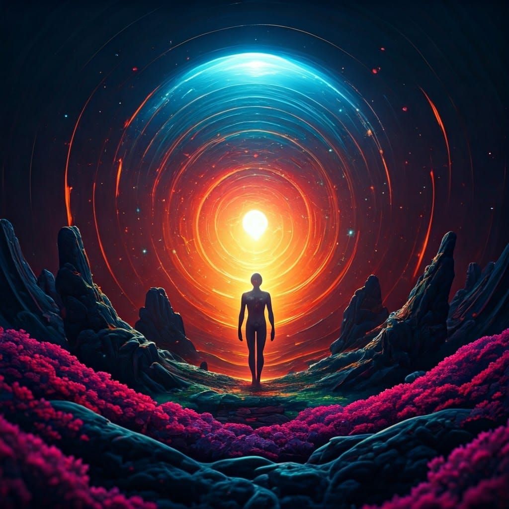 Soul Built by Love in Ethereal Landscape