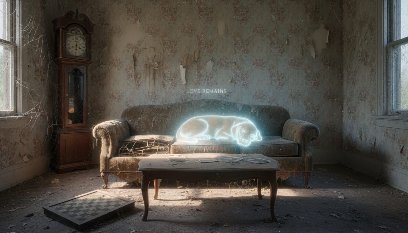 Ghostly Dog Spirit in Abandoned Room