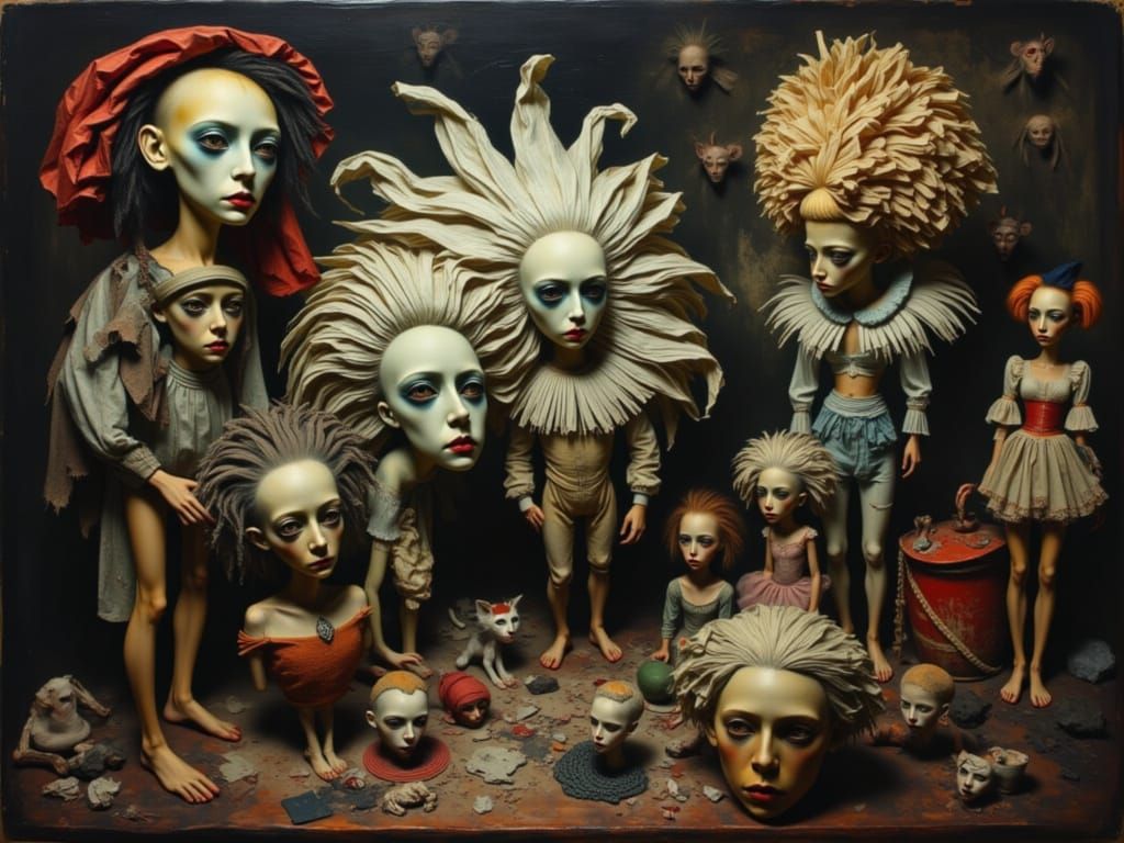 Fantastical Pottery in James Gurney Style Oil Painting