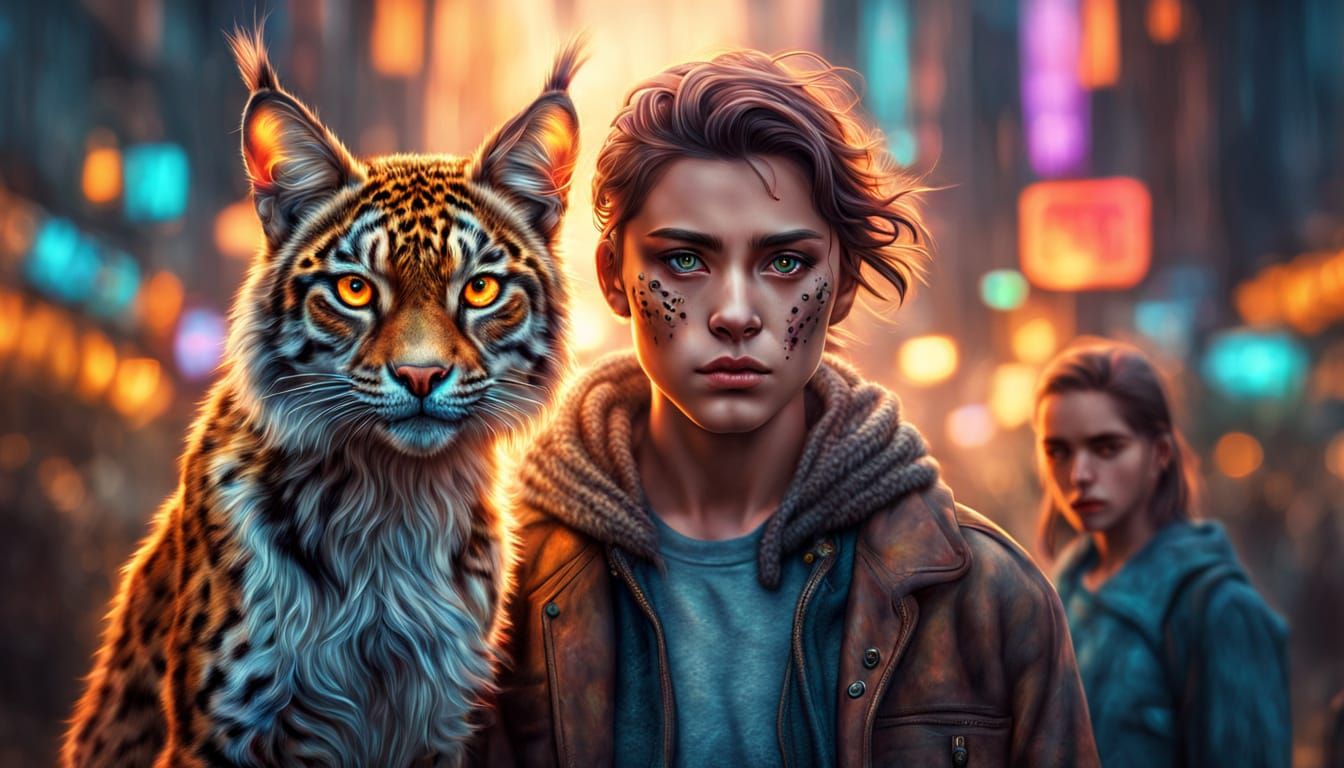 Human-Animal Hybrids in Hyperrealistic Digital Art