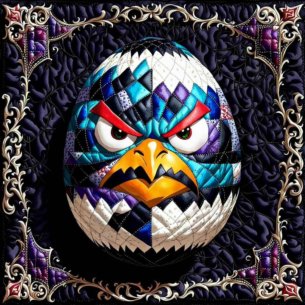 Gothic Angry Egg Patchwork Quilt