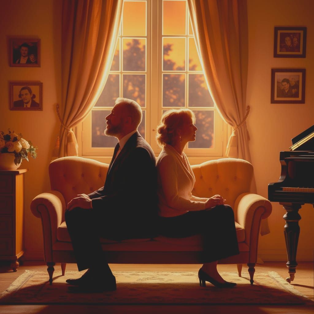 Harmonious Duet in a Cozy Living Room