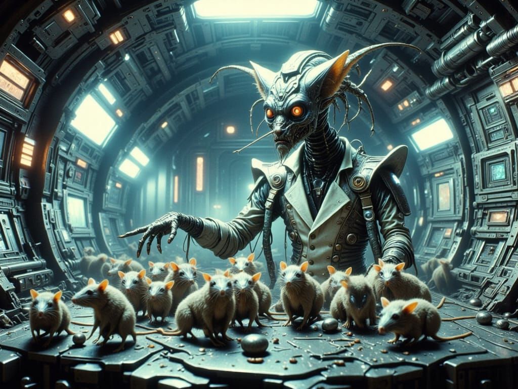 Insectoid Doctor Oversees Mutant Rat Colony
