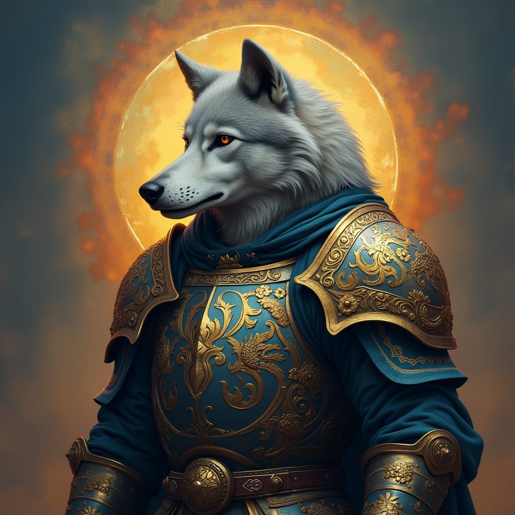 Armored Wolf in Medieval Fantasy Concept Art