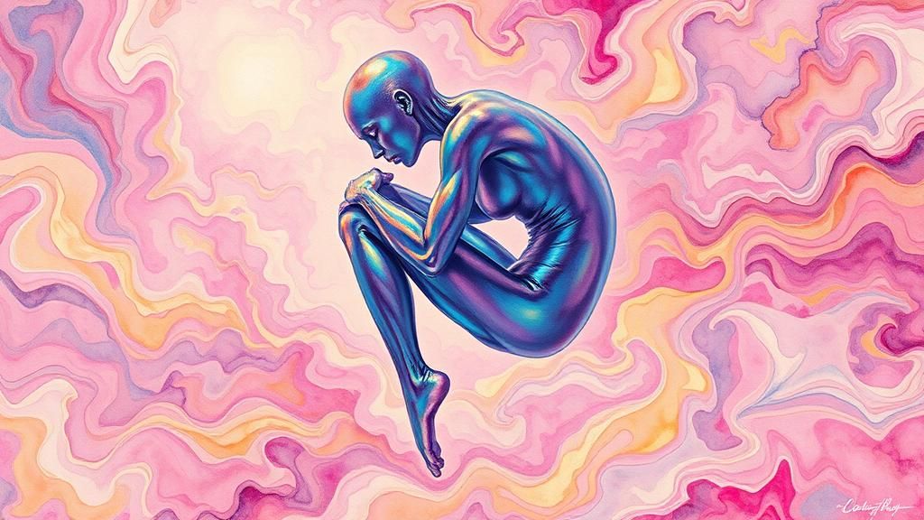 Ethereal Fractal Humanoid in Abstract Futurism Style