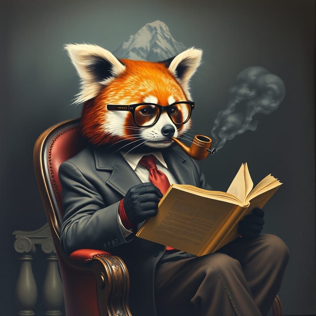 Red Panda Reader: A Gothic Romanticism Scene