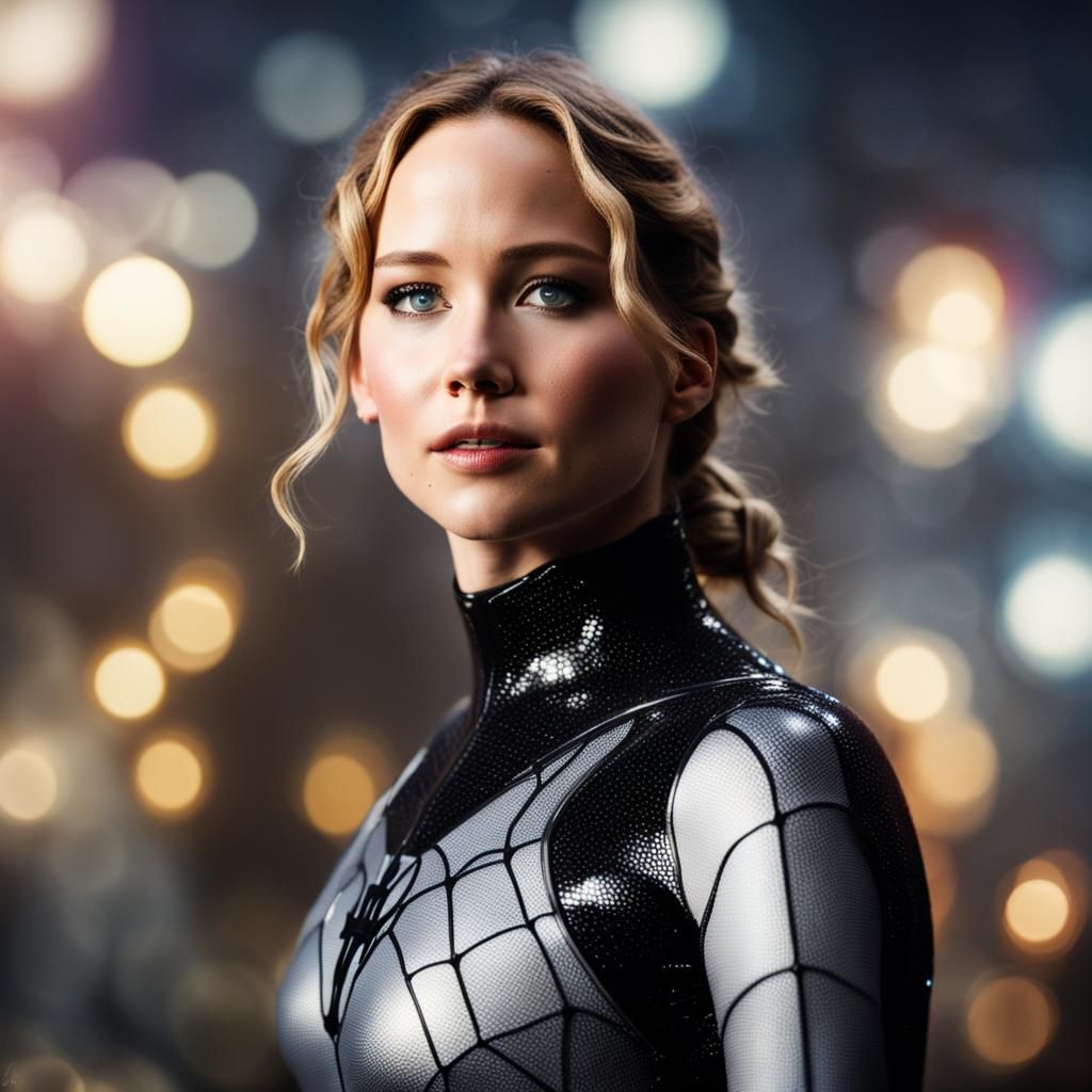 Jennifer Lawrence as Spiderwoman: Realistic Portrait