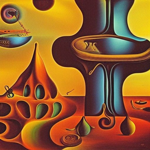 Surreal DMT Landscape in Salvador Dali Style