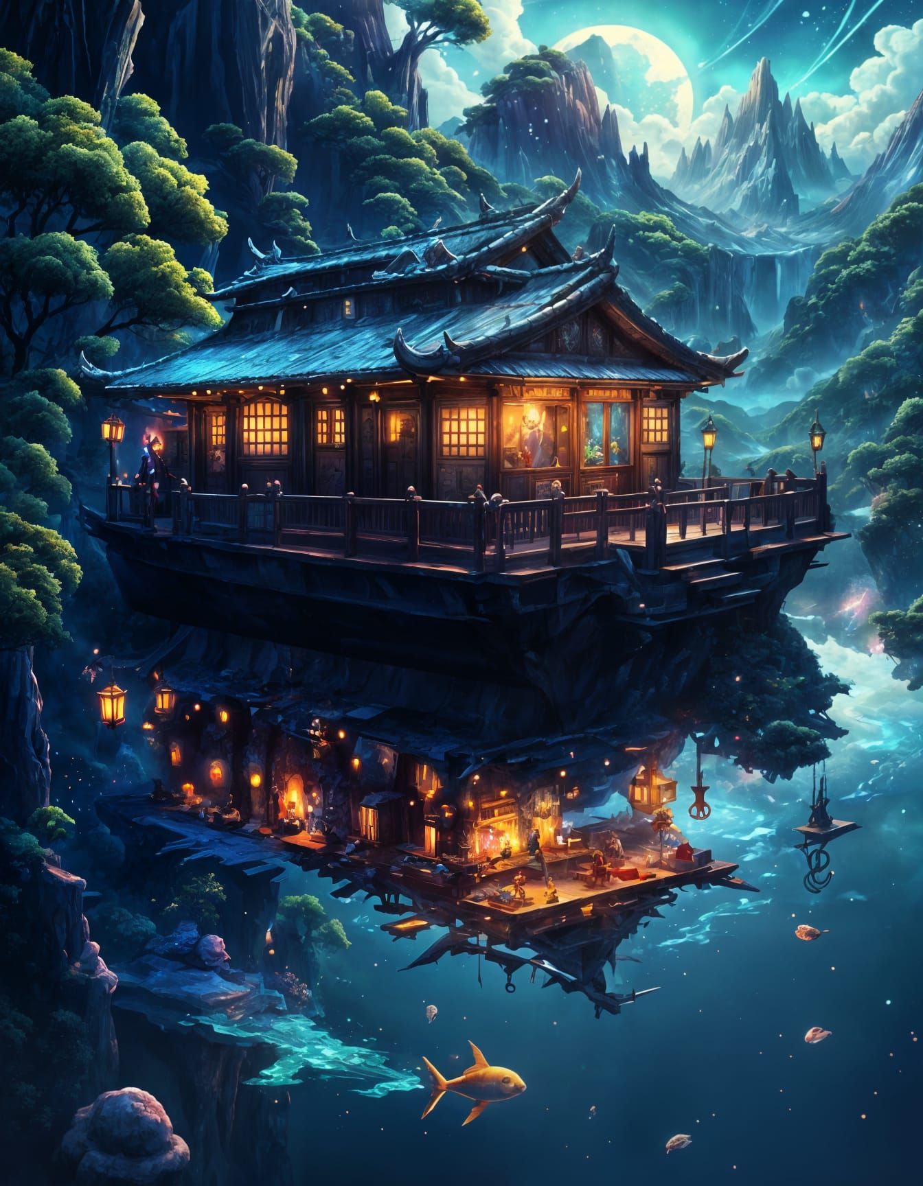 Epic Cosmic Digital Painting in Mixed Media