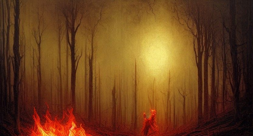 Last Flames of the Forest Fire