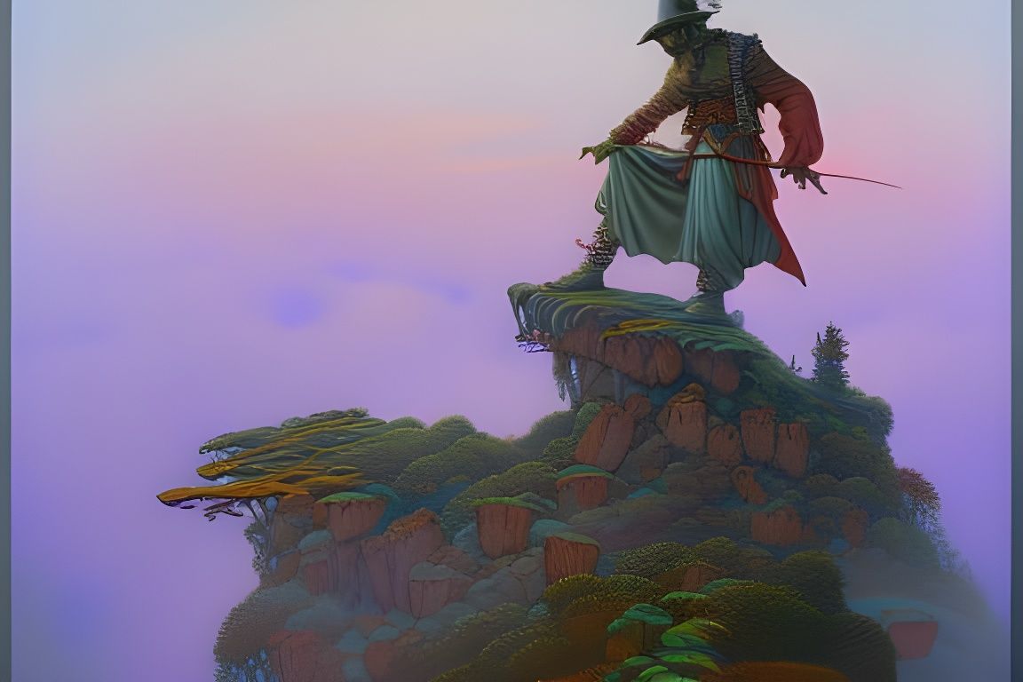Mystical Wanderer Above a Foggy Landscape