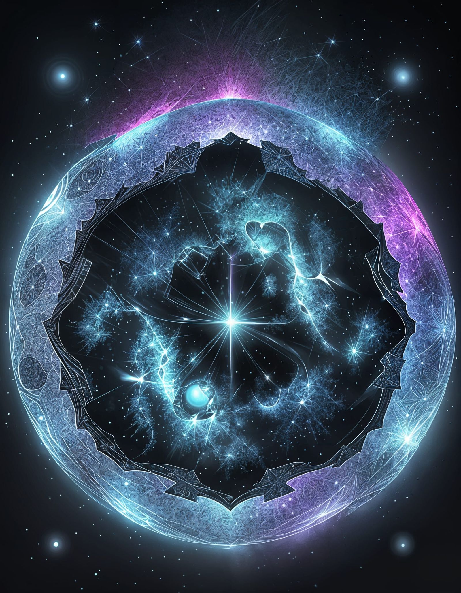 Fractal Art: Broken Shield in Cosmic Void