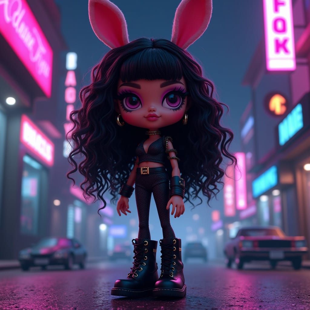 Gangster Bunny Siren in Neon Night