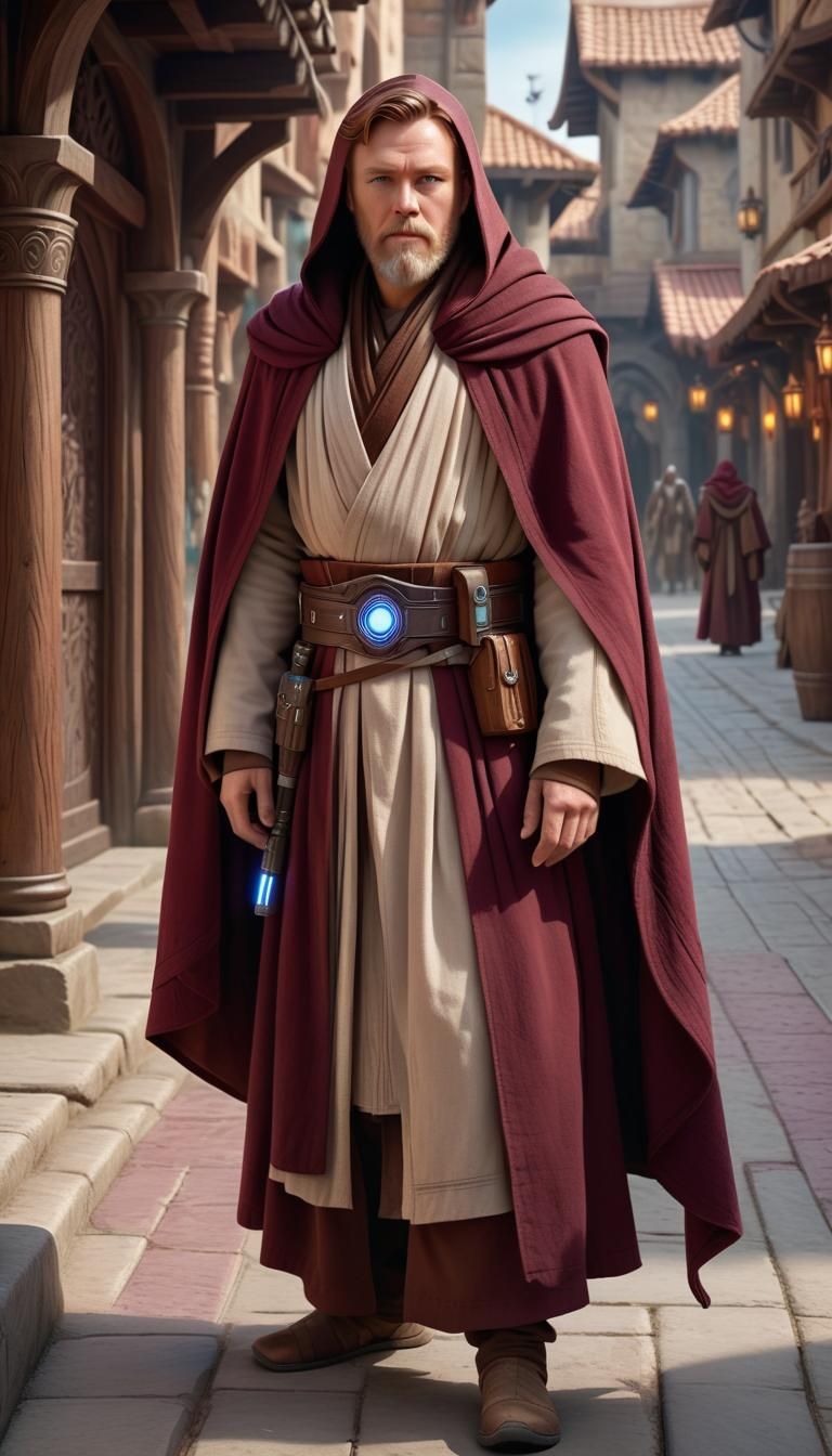 Medieval Jedi Master in Warcraft Style