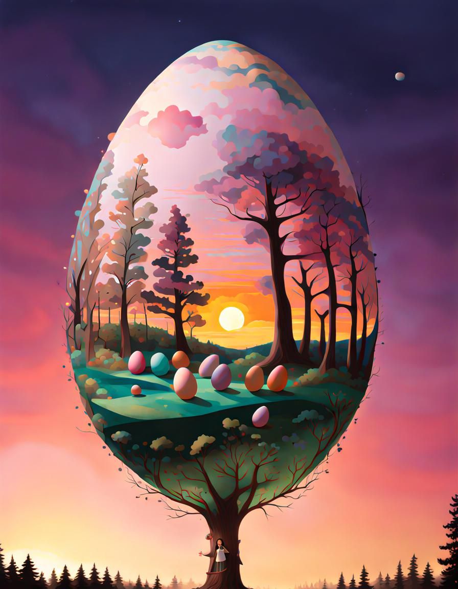 Surreal Easter Eggs Grow in Fantasy Forest