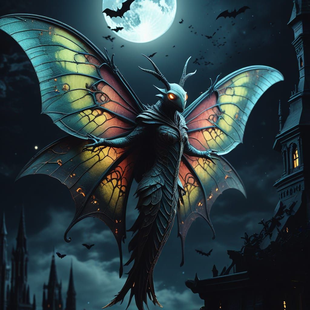 Dark Fantasy Hybrid Creature in Gothic Art Style