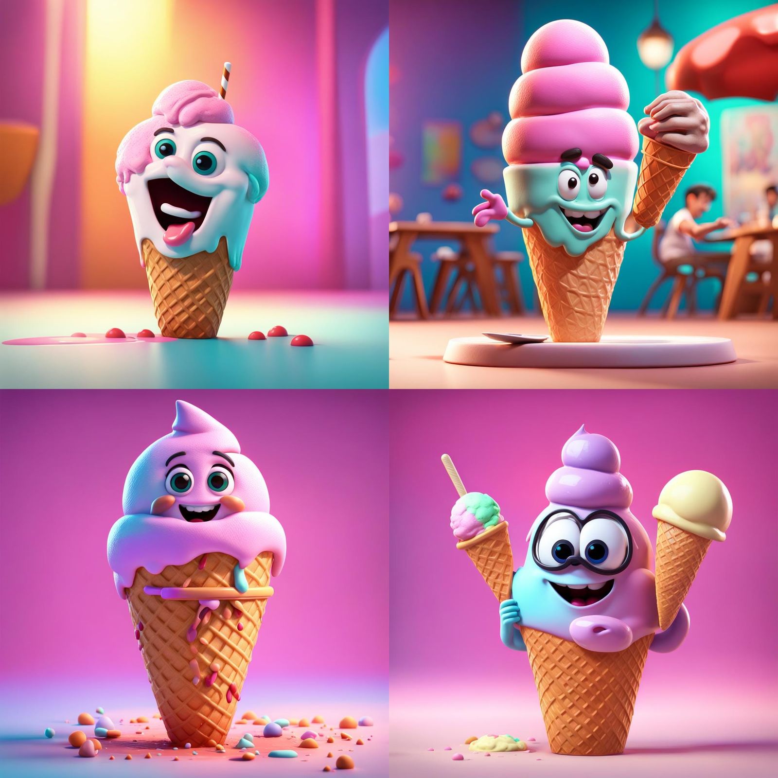 Ice Cream Cannibalism: Pixar-Style 3D Digital Art