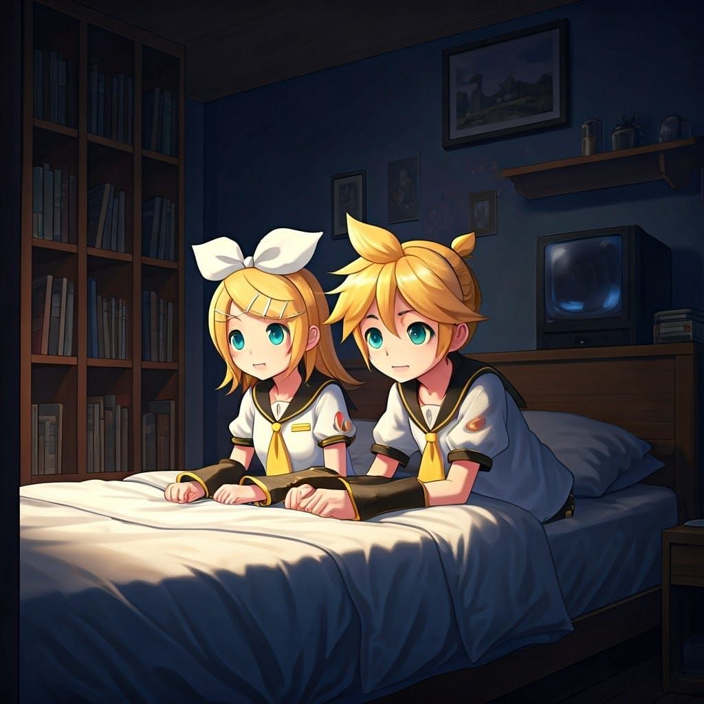 Kagamine Rin and Len Watch TV