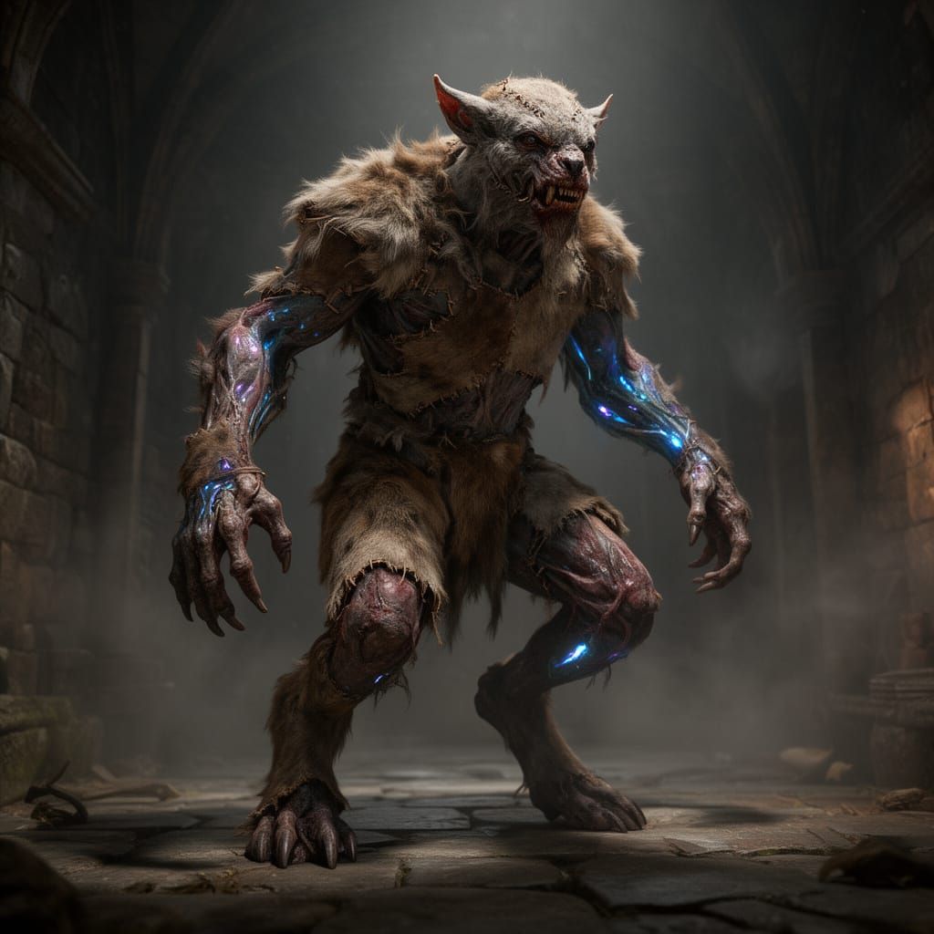 Medieval Video Game Creature: Genetically Altered Pelt Monst...