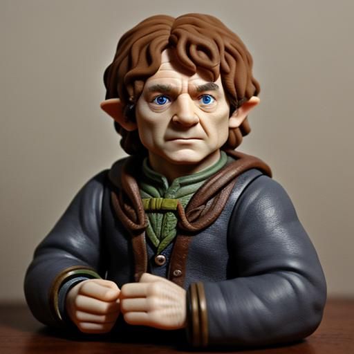 Polymer Clay Bust of Bilbo Baggins