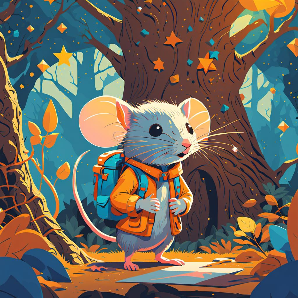 Vibrant Woodland Mouse in Pop Art Style