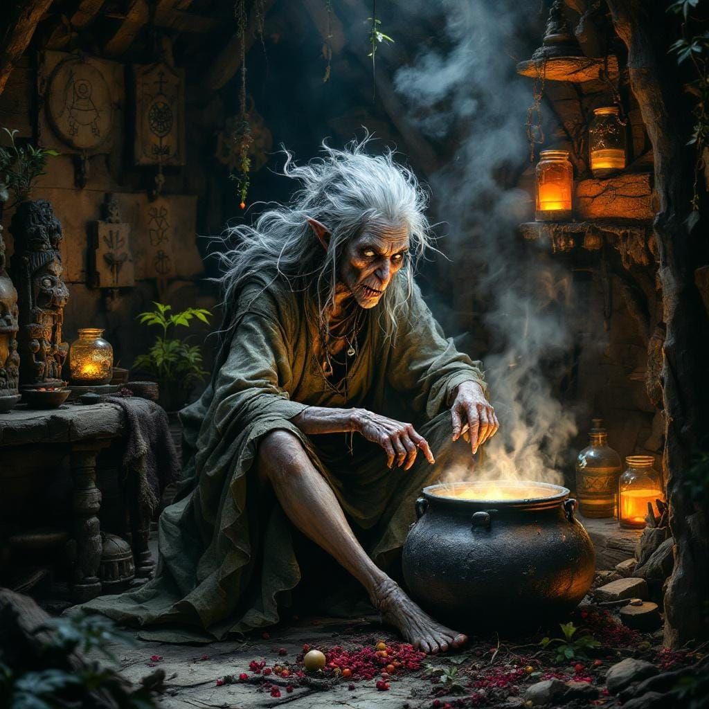 Baba Yaga's Haunted Hut: A Hyperrealistic Dark Fairytale