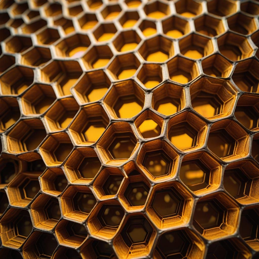 Golden Honeycomb Cells in Perfect Hexagonal Pattern