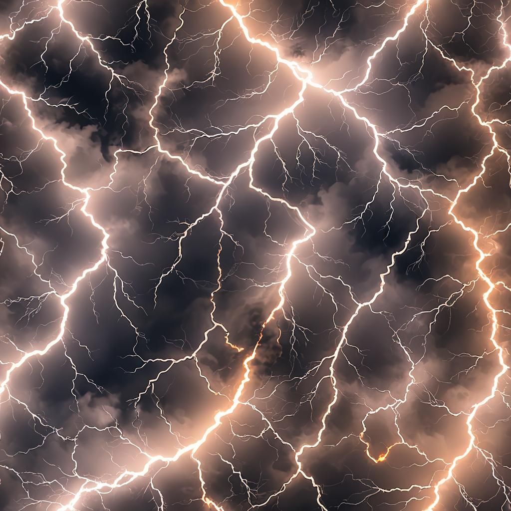 Stormy Flames: Lightning Strikes Digital Art