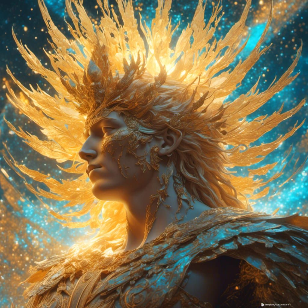 Hyperreal Apollo, God of Sun Portrait
