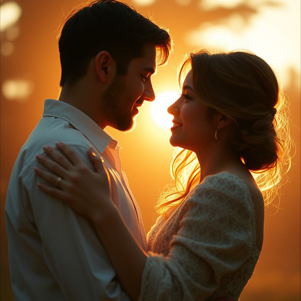 Romantic Couple's Embrace: A Cinematic Masterpiece