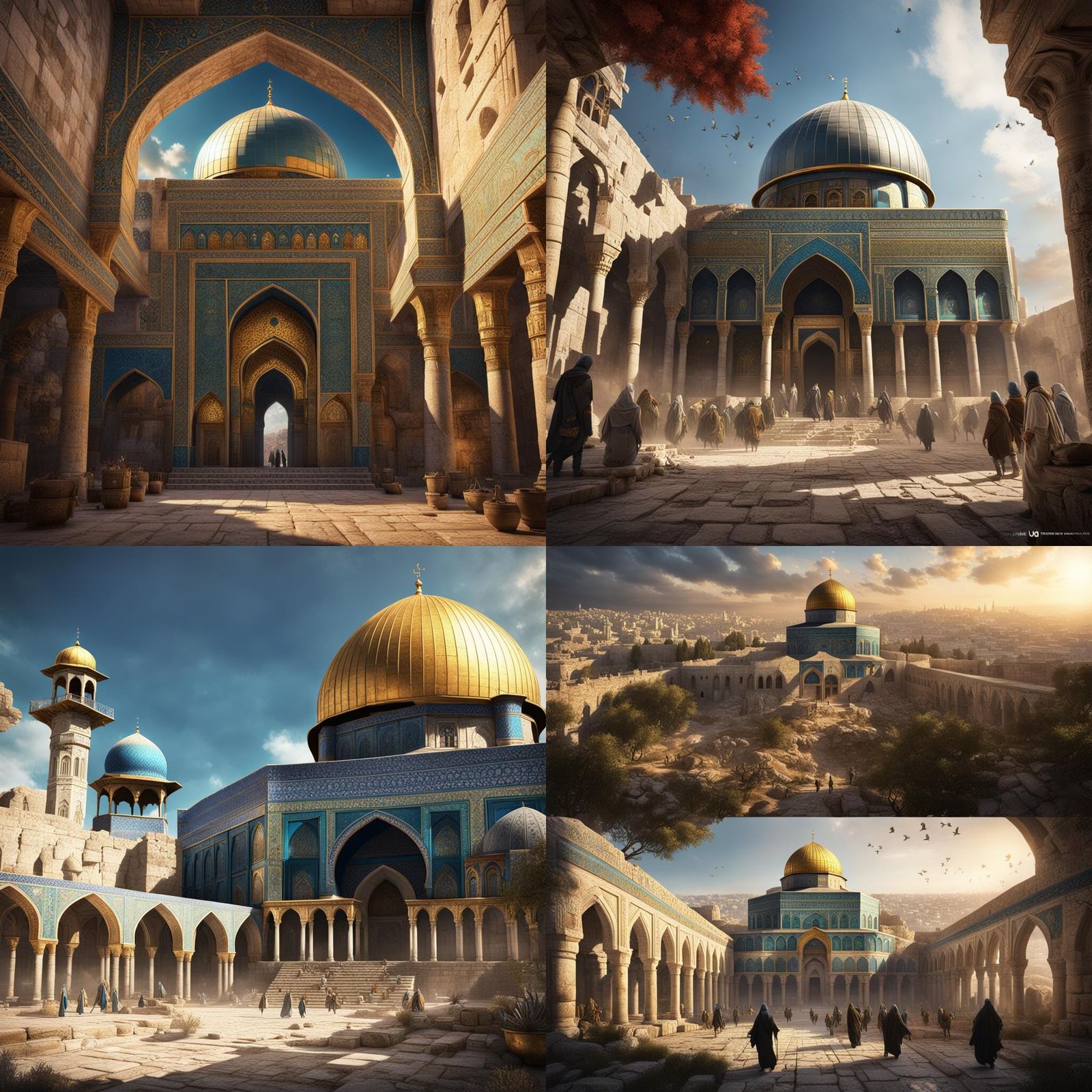 Detailed Matte Painting of Al-Aqsa Mosque