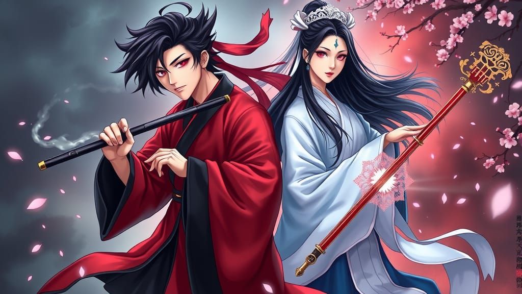 Mysterious Cultivators in a Haunting Stormy Landscape