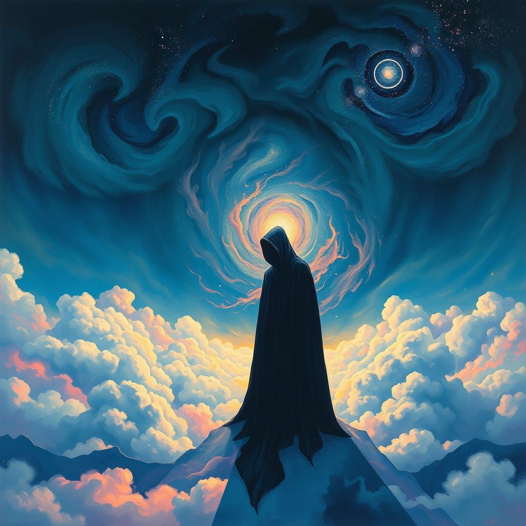 Ethereal Figure in Dreamlike Cosmos