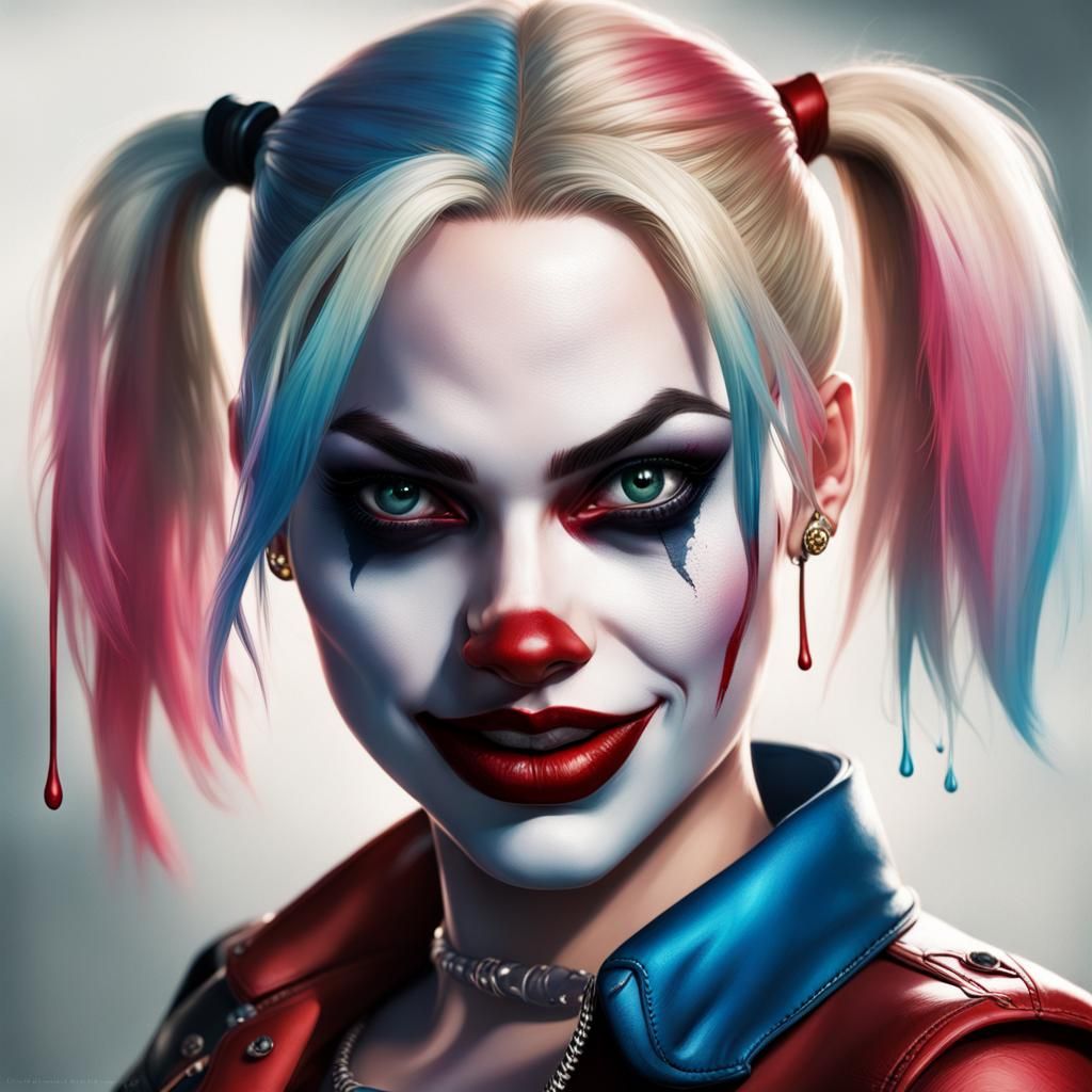 Harley Quinn Splash Art Portrait