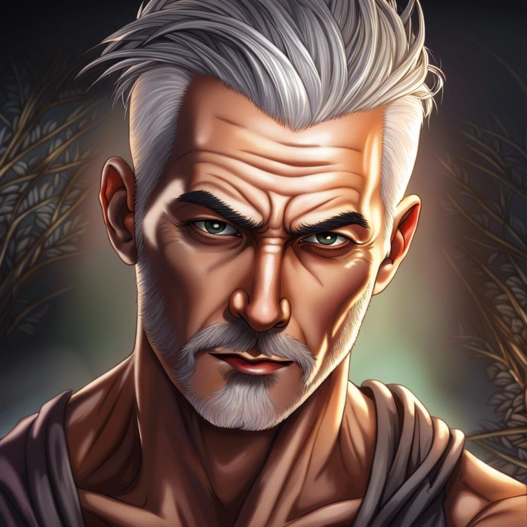 Anime Style Portrait of a Mature Man