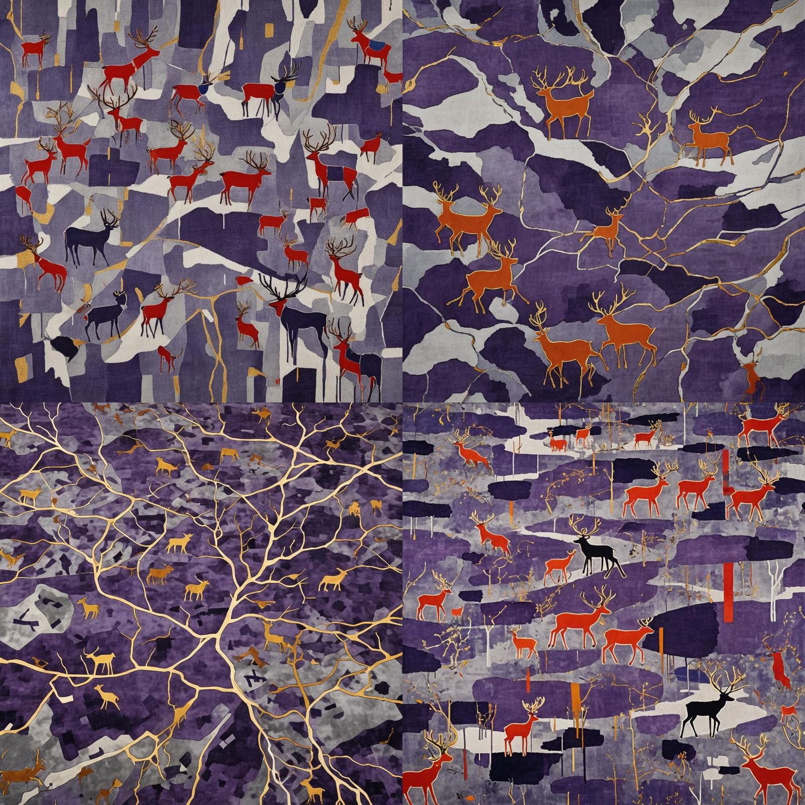 Abstract Tundra Rug in Expressionist Style