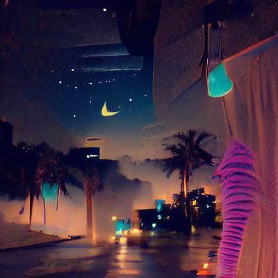 Abstract Night Swirls of Color