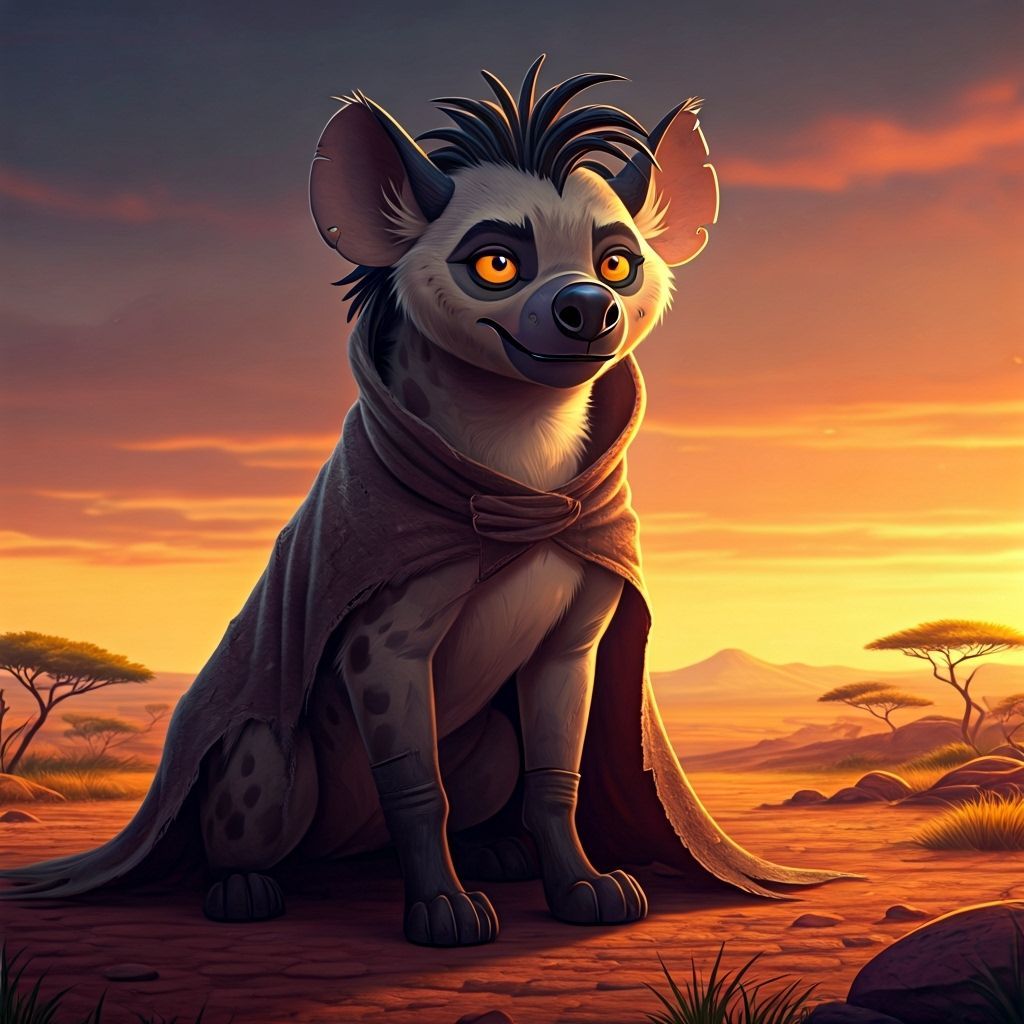 Shenzi the Hyena in Vibrant Savannah Landscape
