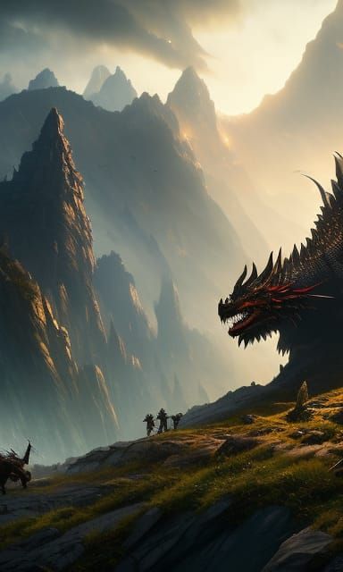 Epic Dragon in Dark Fantasy Style, 8K