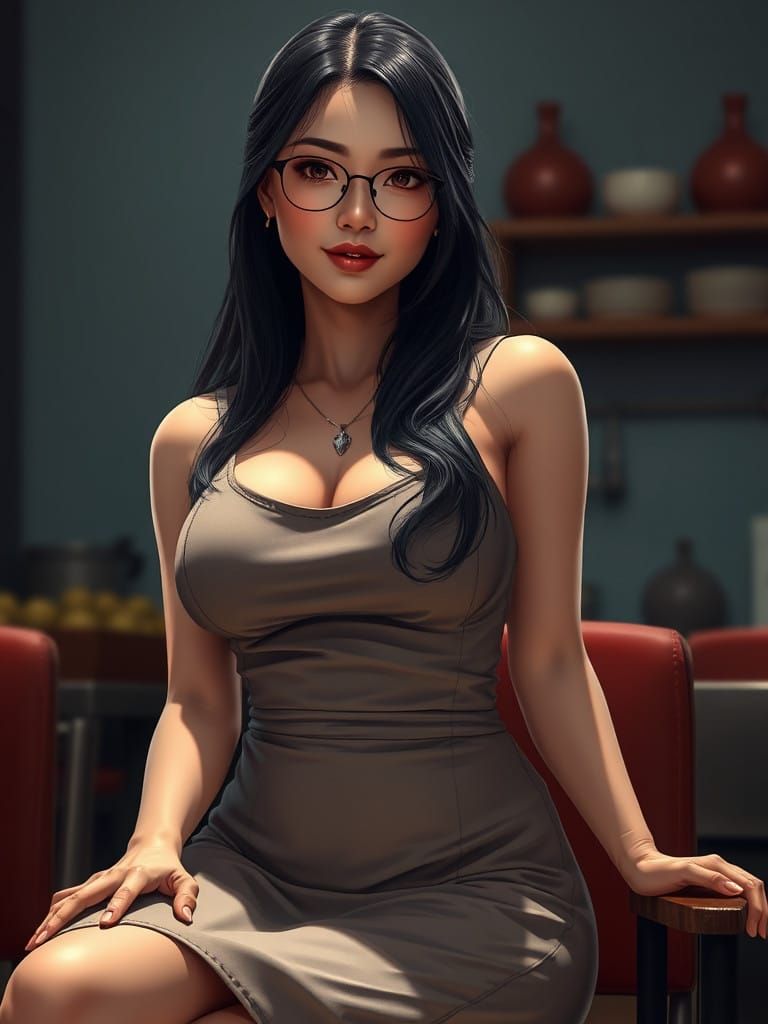 Elegant Asian Woman Exudes Quiet Confidence in Poised Portra...