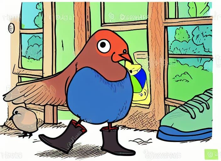 bird wearing boots