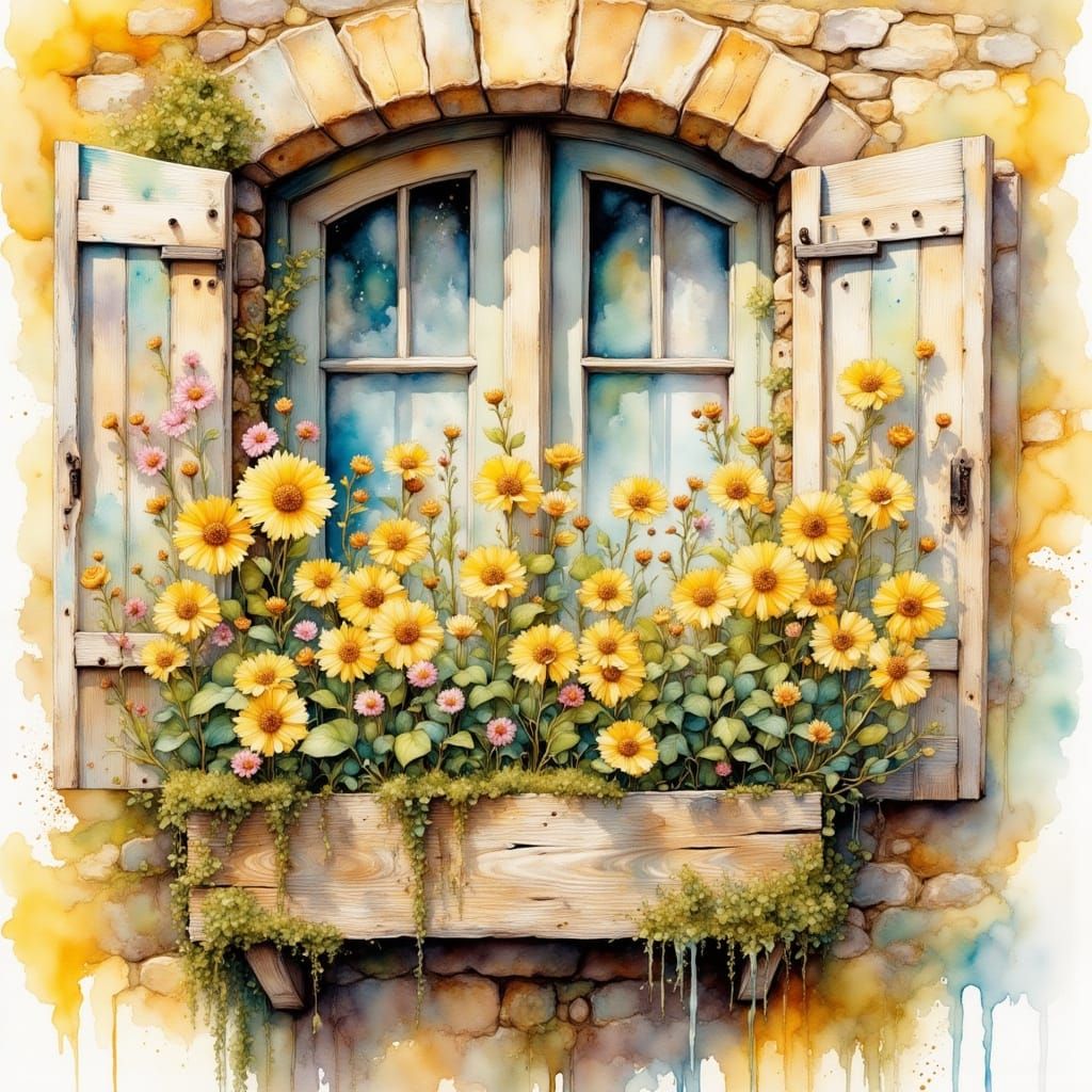 Delicate Wildflowers in Whimsical Watercolor Style